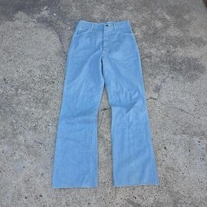 Vintage 80s Wrangler USA Made Jeans Beach Sailboat Patch Light Wash 33x35